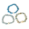 3Pcs Gemstone Beaded Stretch Bracelets set BJEW-JB11175-4