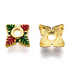 4-Petal Alloy Enamel Bead Caps X1-ENAM-TAC0023-03-1