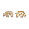 Brass Micro Pave Cubic Zirconia Links connectors ZIRC-K081-49G-1