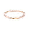 Gold-tone Miyuki Elastic Crystal Beaded Bracelet with Acrylic Tube Beads ST6874817-1