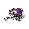 Natural Amethyst Heart Pendants KK-K331-01AS-08-4