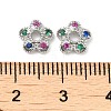 Brass Cubic Zirconia Bead Cap KK-K349-02P-3