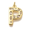 Brass Micro Pave Clear Cubic Zirconia Pendants KK-G521-01G-P-1