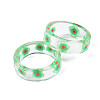 Transparent Resin Flower Finger Ring for Women RJEW-T022-029-3