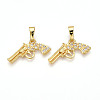 Brass Micro Pave Cubic Zirconia Pendants KK-N254-237G-1