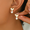 Elegant Brass Imitation Pearl Stud Earrings Women's Daily Jewelry DV0468-1-3