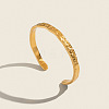 5.7MM 304 Stainless Steel Wave Textured Open Cuff Bangles for Women OV6378-1