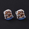 Acrylic Cat Stud Earrings with Platic Pins for Women EJEW-F293-04E-3