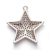 Brass Micro Pave Cubic Zirconia Pendants ZIRC-E158-02-3