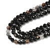 Natural Black Tourmaline Beads Strands G-G189-D09-02-4