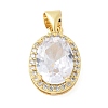 Brass Micro Pave Cubic Zirconia Pendants KK-K298-40G-1