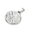 304 Stainless Steel Pendants Rhinestone Settings SA-CBA34D4-04P-2