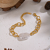 Elegant Rectangle Elegant Baroque Pearl Bead Link Bracelets SX2805-3-2