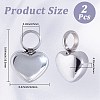 2Pcs Heart Stainless Steel Urn Ashes Pendants STAS-CN0001-72-2