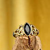 Horse Eye & Knot 304 Stainless Steel with Cubic Zirconia Finger Rings FS-WG8EA45-07-1