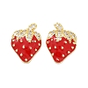 Brass Micro Pave Clear Cubic Zirconia Stud Earrings EJEW-F895-27C-01G-4