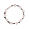 Christmas Theme Natural Rose Quartz Stretch Bracelets PW-WGC1682-02-1