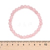 Natural Rose Quartz Bead Stretch Bracelets X-BJEW-K212-A-045-3