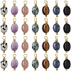 35Pcs 7 Style Natural Mixed Stone Pendants PALLOY-YW00142-2
