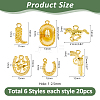 120Pcs 6 Styles Alloy Pendants FIND-HS0002-13A-2