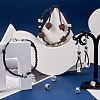80Pcs 8 Style Zinc Alloy European Beads TIBEB-KS0001-05-4
