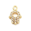 Brass Micro Pave Cubic Zirconia Charms KK-R220-02G-01-1