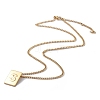 Stainless Steel Initial Letter Rectangle Pendant Necklace for Men Women NJEW-E090-01G-19-2