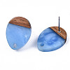Resin & Walnut Wood Stud Earring Findings MAK-N032-006A-H04-3