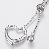 Adjustable 304 Stainless Steel Lariat Necklaces NJEW-H484-01P-3