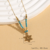 Vintage Christmas Stainless Steel & Synthetic Turquoise Pendant Necklaces for Women HS2328-2-1