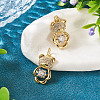 2Pcs Brass Micro Pave Cubic Zirconia Pendants KK-TA0002-81D-4