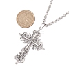 2Pcs 2 Styles Alloy Cross Pendant Necklaces NJEW-JN05116-3