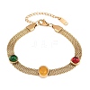304 Stainless Steel & Resin Oval Link Chains Bracelets for Women BJEW-B171-01G-2