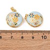 Brass Enamel Locket Pendants KK-G543-01G-02-3