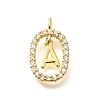 26Pcs Letter A~Z Brass Micro Pave Cubic Zirconia Pendants ZIRC-P123-01G-01-2