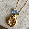 Alloy Donut Shape Wearable Flower Vase Pendant Necklaces for Women WG60C45-02-1