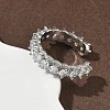 Brass Micro Pave Cubic Zirconia Cuff Open Rings for Women RJEW-C163-07P-3
