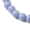 Natural Dyed Blue Lace Agate Beads Stretch Bracelets for Women BJEW-JB11261-3