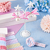 25 Yards 5 Colors Polycotton(Polyester Cotton) Ribbon OCOR-TAC0030-02B-7