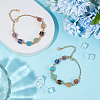 2Pcs Natural Mixed Gemstone Beads Link Bracelets for Women BJEW-UN00021-2
