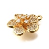 Brass Micro Pave Clear Cubic Zirconia Pendants KK-U065-02A-G-2