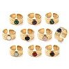 Round Natural & Synthetic Gemstone Finger Rings RJEW-Q004-06G-6