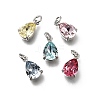 Teardrop Brass with Glass Charms KK-G525-09P-1