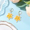 304 Stainless Steel Glass Seed Beads Leaf Leverback Earrings EJEW-MZ00536-01-1