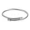 Non-Tarnish Twisted Cable Cuff Bangle BJEW-N013-002-1
