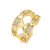 Brass Micro Pave Clear Cubic Zirconia Cuff Rings for Women RJEW-U043-10G-4