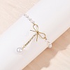 304 Stainless Steel & Crystal Rhinestone Charm Bracelets BJEW-G755-03G-1