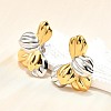 304 Stainless Steel Two-tone Stud Earrings for Women EJEW-R023-01GP-07-2