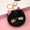 Cat Furry Pom-Pom Keychain for Women PW-WGCD87C-02-1