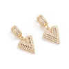 Brass Micro Pave Cubic Zirconia Pendants ZIRC-G165-13G-V-1